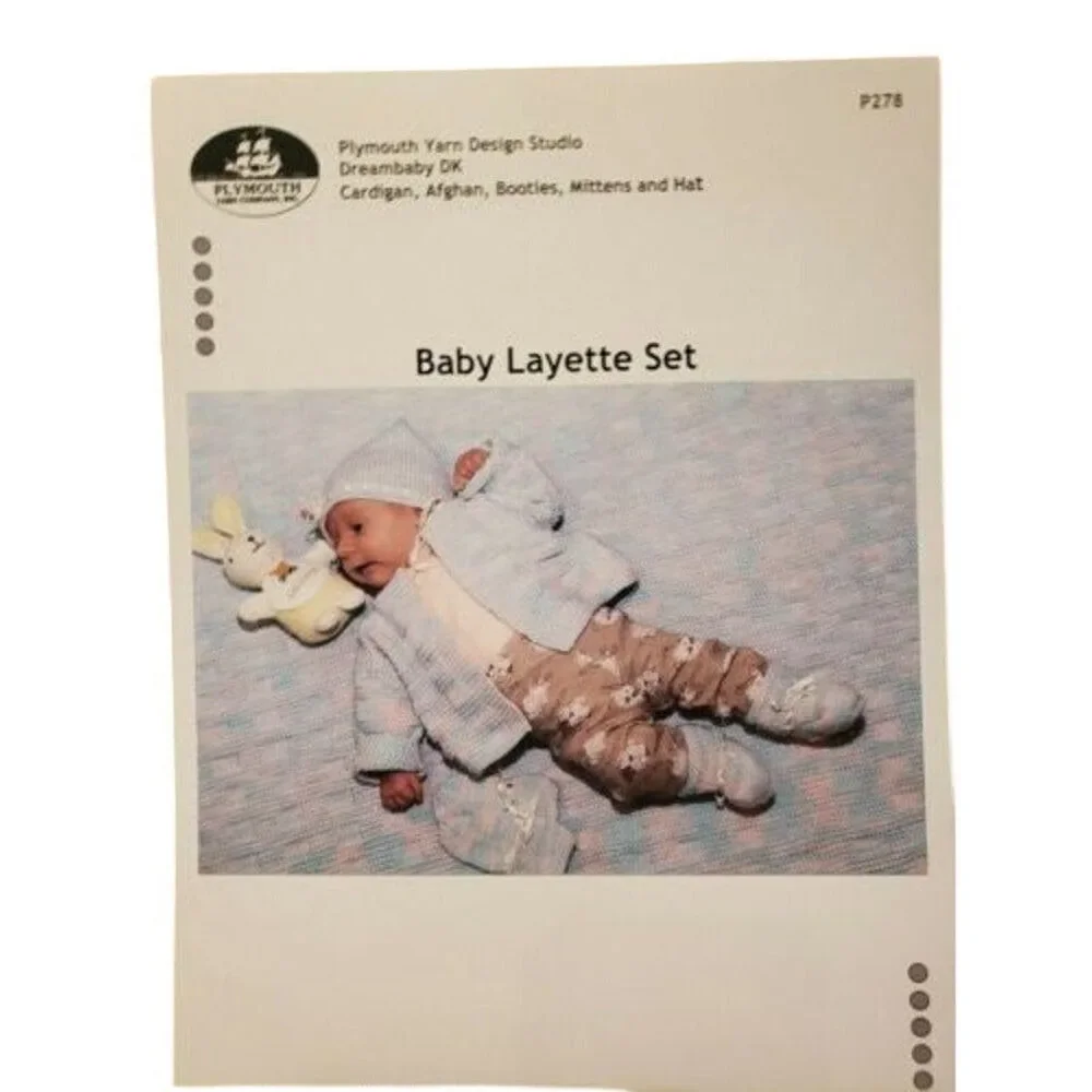 New Plymouth P278 Dreambaby DK Baby Layette Set Cardigan Hat Knitting Pattern